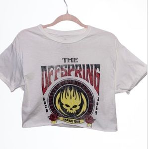 Offspring band t-shirt 1980 band.Small/Medium white cropped t-shirt with design.